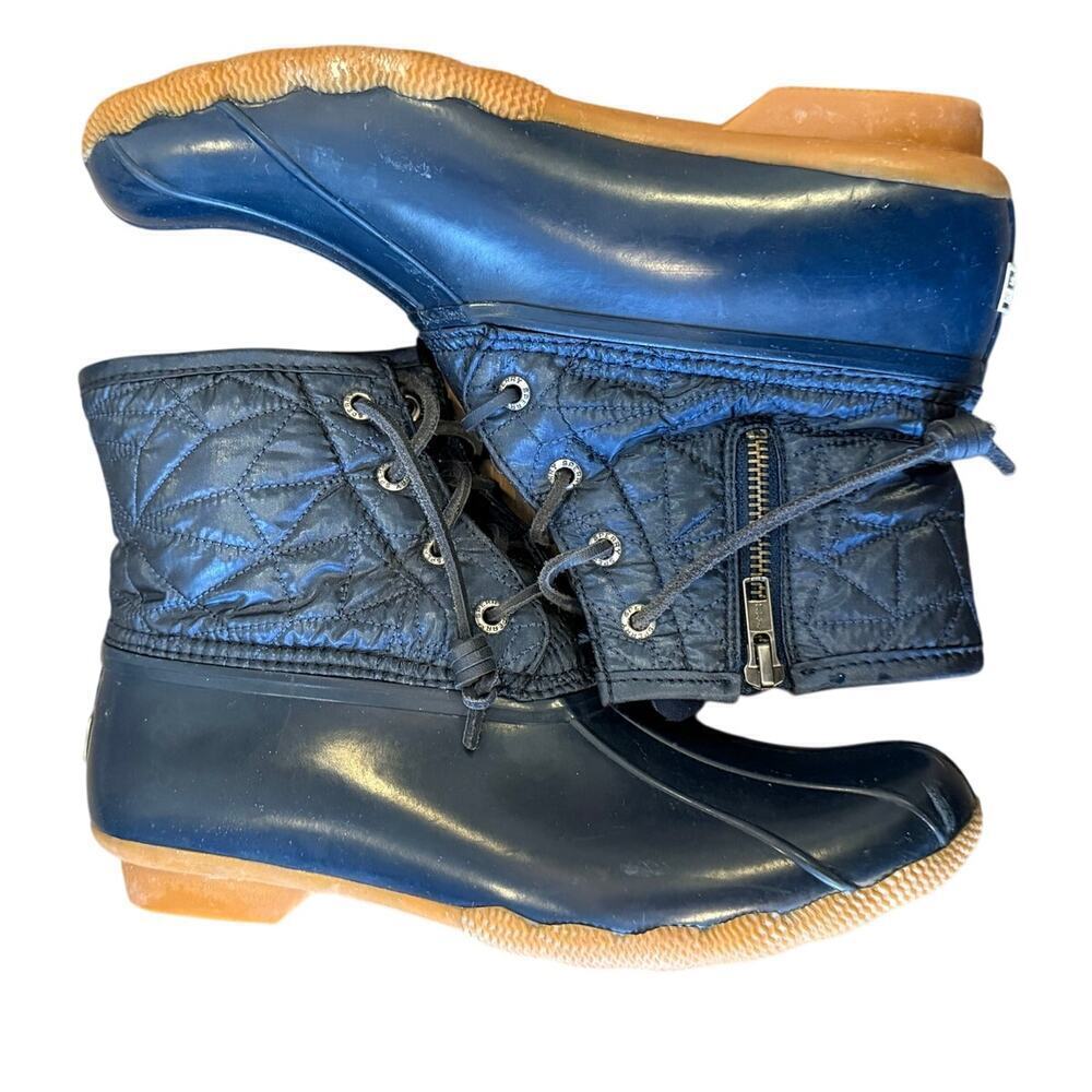 SPERRY Top Sider Navy Saltwater Core Boots Shoes rain snow Women size 8.5
